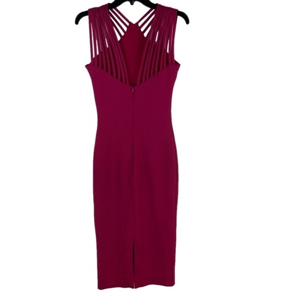 Dress the Population Gwen in Pop Pink Strappy Bodycon Dress Size Extra Small - Picture 2 of 9